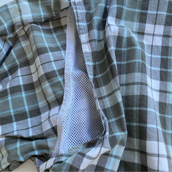 Red Head Shirt Mens 2XL Brown Green Button Up Short Sleeve Vented Fishing Plaid - Picture 5 of 9